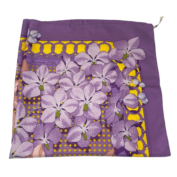 Hermes Vintage Silk Scarf Souvenirs D’Asie Carre 90 By Vladimir Rybaltchenko - Picture 5 of 16